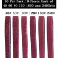 thumbnail image 3 of Banda de lija de 13 x 457 mm, juego de bandas de lija (10 x grano 40/60/80/120/180/240 cada una) para lijadoras de banda, compatible con Black&Decker Power Lime (60 piezas), 3 of 5