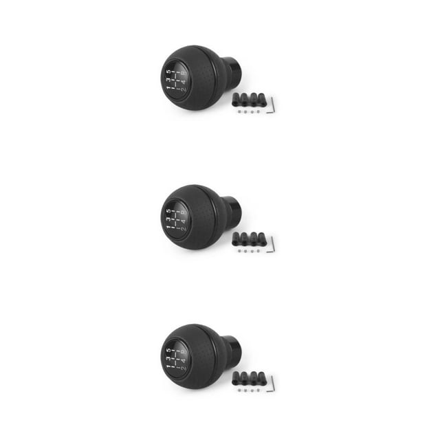 relayinert Universal Car Gear Knob - Comfortable And Reliable Replacement Speed Fashionable High-end Texture Black 3Set