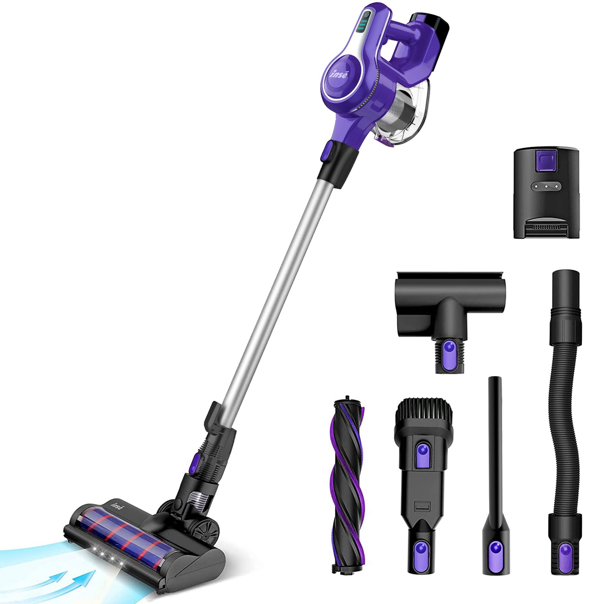 INSE Cordless Vacuum Cleaner, 23Kpa 250W Brushless Motor Stick Vacuum