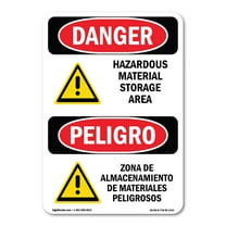 OSHA Danger Sign - Hazardous Material Storage Area Bilingual | Decal | Protect Your Business, Construction Site, Shop Area |  Made in The USA