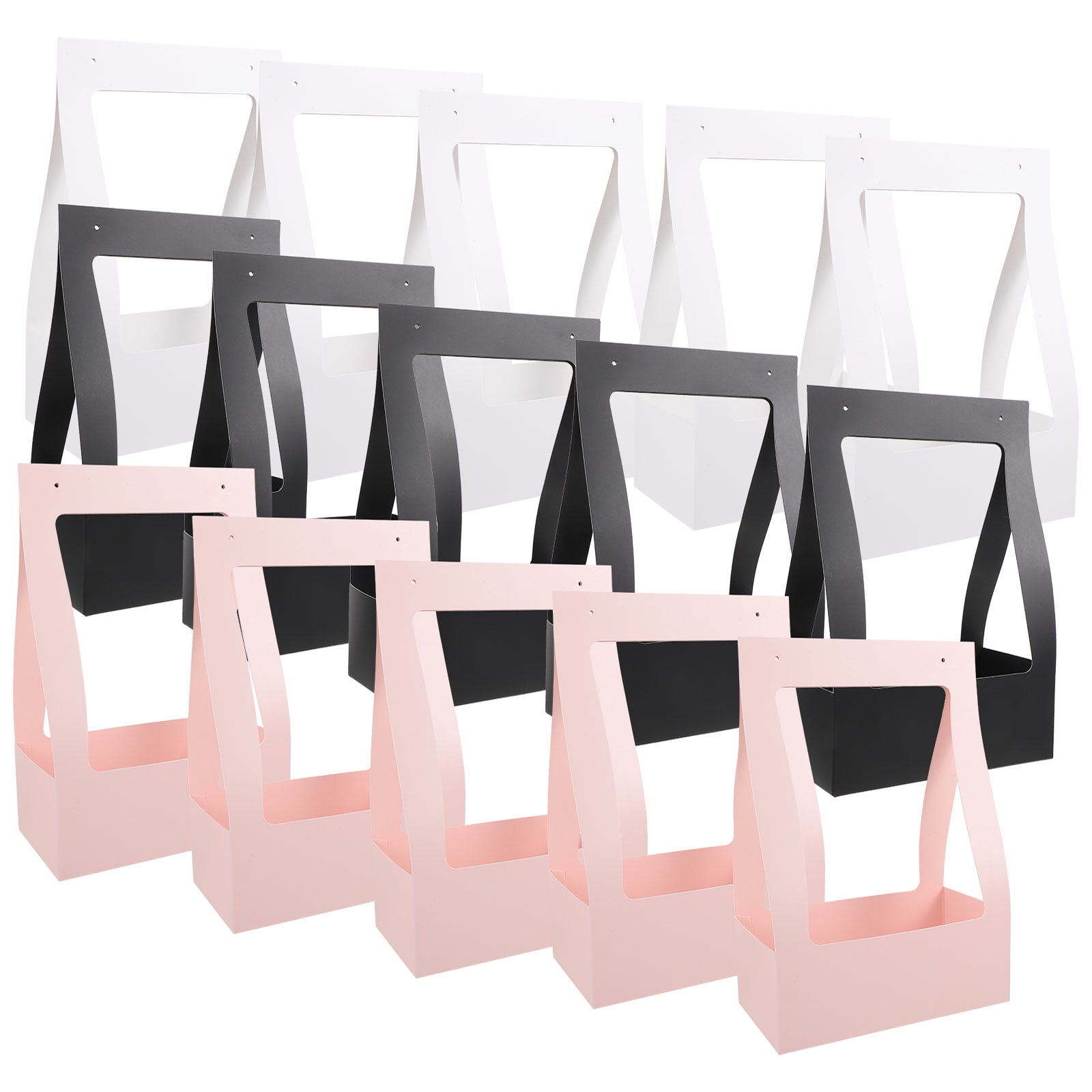 WHAMVOX 15Pcs Black Floral Boxes for Florist Bouquets Simple Design