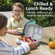 Bentgo Chill Kids Leak-Proof Lunch Box - 4-Compartment Bento Box with Built-In Ice Pack, 3.3 Cup Capacity, PFAS & BPA-Free, Microwave & Dishwasher Safe, Ideal Size for Ages 3 to 7 (Gray)