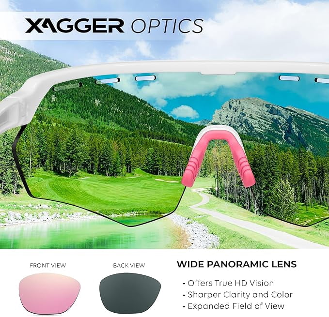Xagger Sport Shield Sunglasses for Men Women Cycling Running Baseball UV400 Sun Glasses Wrap Around TR90 Frame