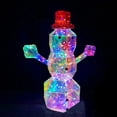 thumbnail image 4 of Christmas Prism Rainbow Snowman Ornament/ Christmas Snowman Ornaments LED Light Up Snowman Figurine USB Powered Table Decor For Holiday Decoration, 4 of 7