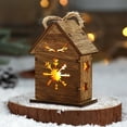 thumbnail image 4 of Fiudx Colgante de Casa de Madera Navideña con Luz Led, Detalles de Muñeco de Nieve y Alce, Decoración Encantadora para El Hogar, Ideal para Árbol o Escritorio, Adorno Navideño, Funciona con Pilas, 6,, 4 of 6