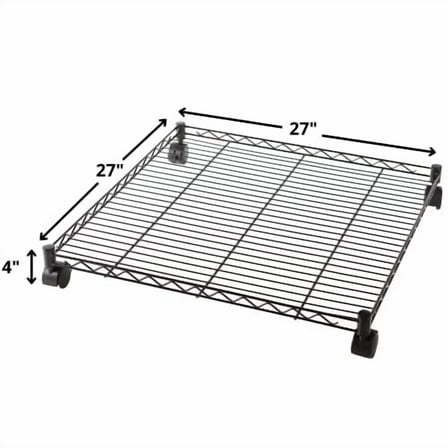 DormCo Suprima Rolling Underbed Square Shelf - Black