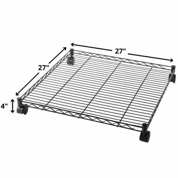 DormCo Suprima Rolling Underbed Square Shelf - Black