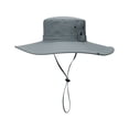 thumbnail image 1 of Men Sun Hat Solid Color Fasten String Wide Brim Sunscreen Beach Hat Summer Head Supply, 1 of 10