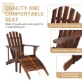 thumbnail image 6 of UBesGoo Patio Gardne Wood Chair with Footstool, Outdoor Wood Furniture, Wooden Reclinerr, Carbonized Color, 6 of 8