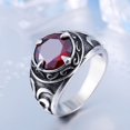 thumbnail image 5 of Vintage Hand Jewelry Stainless Steel Sapphire Carved Men's Ring, 5 of 5