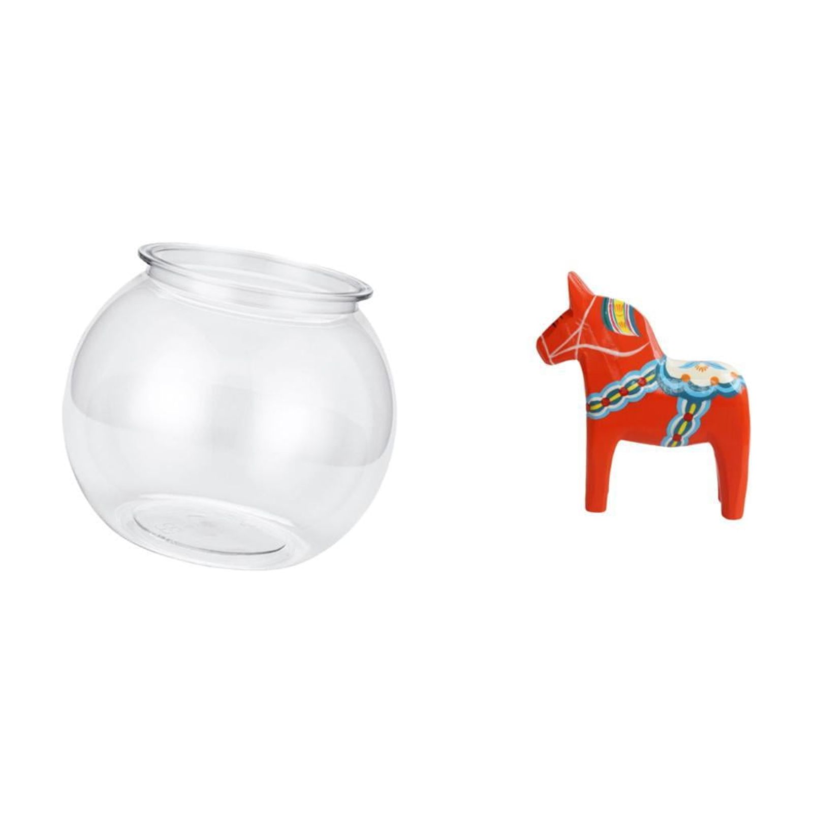 Desktop Aquarium Tank Transparent Small Fish Bowl Vase PP Wood Decor for Office Table Living Room