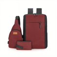 thumbnail image 5 of 3PCS College Student School Bag Large Capacity Men Laptop Backpack Multi Functional Computer Bag, 5 of 5
