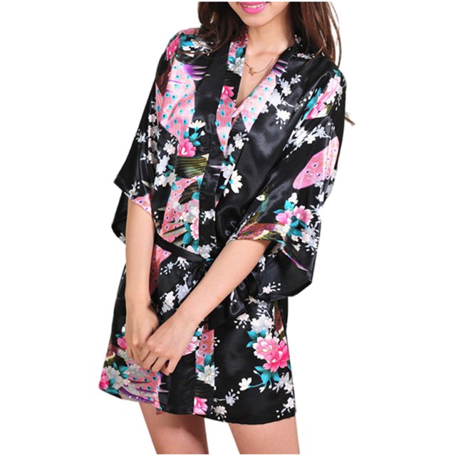 LSLJS Cardigan Imprimé Ample pour Femmes Ceinture Peignoir Court, Robes Cadeaux pour Femmes