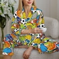 thumbnail image 6 of Fotbe Various Balls Pattern Long Sleeve Pajama Set for Women,Sleepwear Set,2-piece Loungewear Set,Soft PJs Comfy Nightwear with Pockets -X-Large, 6 of 7
