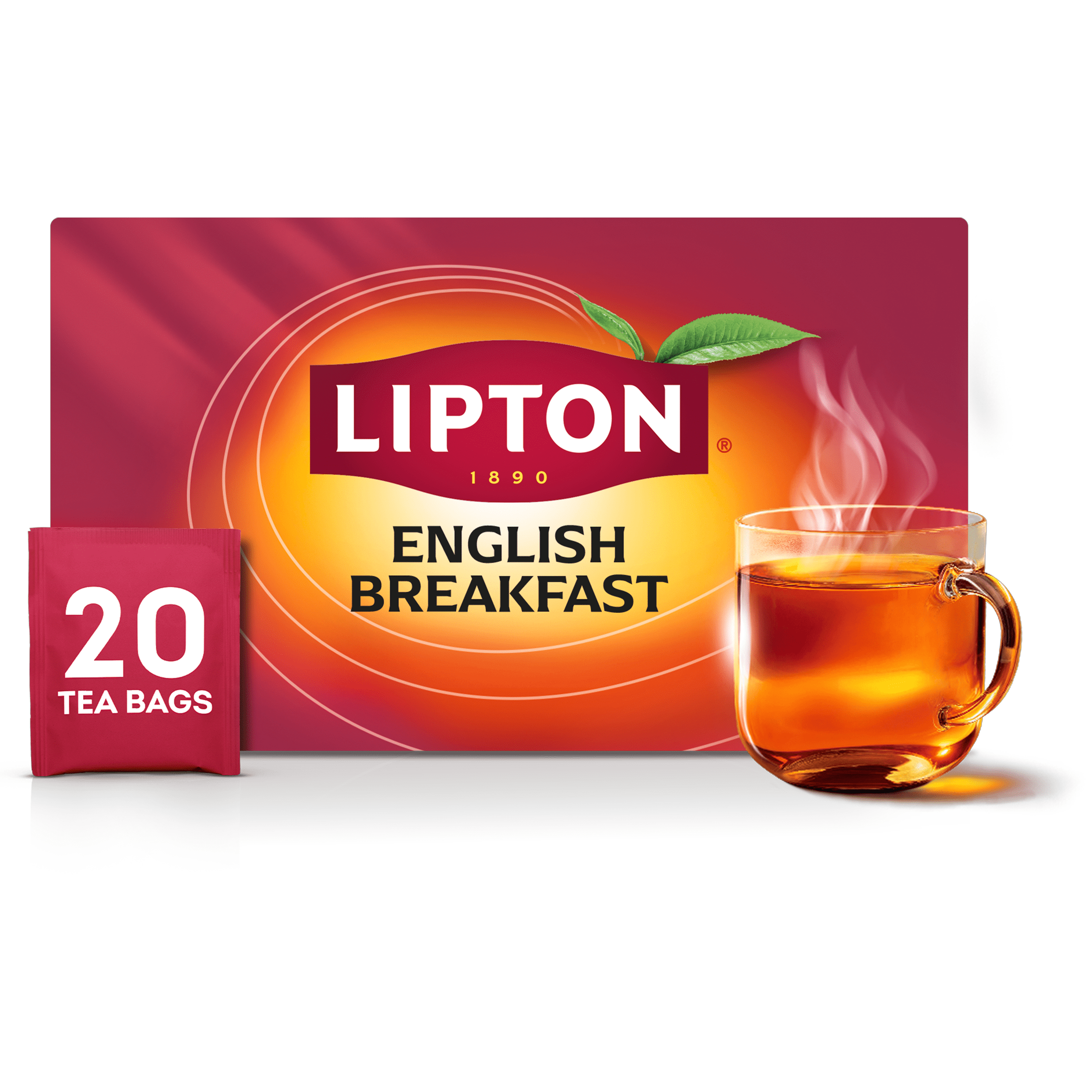 Lipton English Breakfast Tea Bags 20 Count – Pack of 6 (Total 120 Bags)