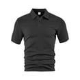 thumbnail image 6 of Fewfanhot Men's Big and Tall Solid Jacquard Button Placket T Shirt, Short Sleeve Collared Pullover Casual Top, S-3XL, 6 of 6