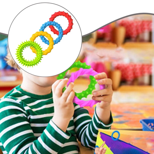 Anillos sensoriales antiestrés de silicona, divertidos y silenciosos, pulseras táctiles antiestrés, juguetes relajantes flexibles para niños con TDAH.