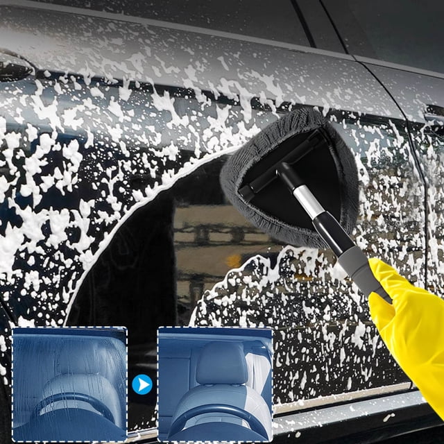 Lunxisen 3 Pcs Windshield Cleaning Tool Windshield Cleaning Wand Auto Window Cleaner, Reusable Cloth Pads for Car Interior, Dirty Car Washing Brushes.
