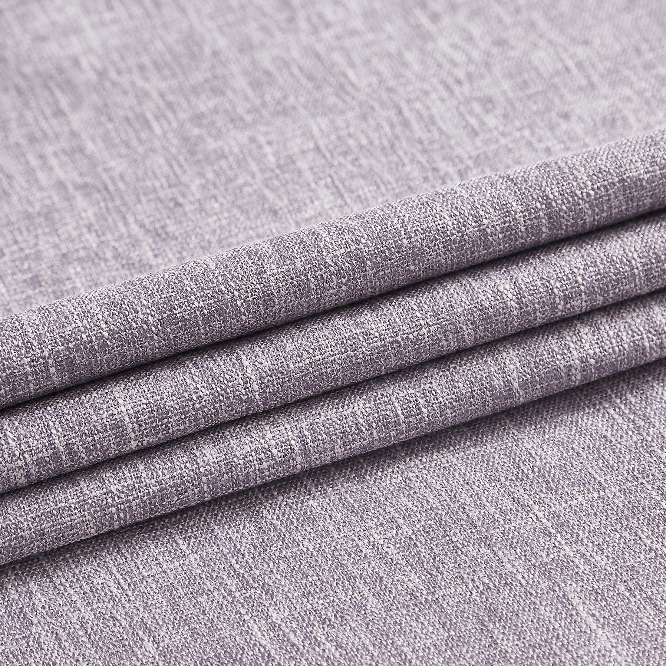 Uptown Home Lavender Solid Heavy Linen Textured Full Blackout Curtain Panle for Bedroom Living Room Office with Gray Liner, Grommet, 50"x84"x2