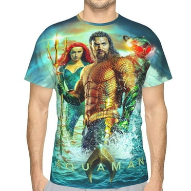 Aquaman 3d Graphic Print Shirts Casual Short Sleeve Tee Shirts Top For Mens