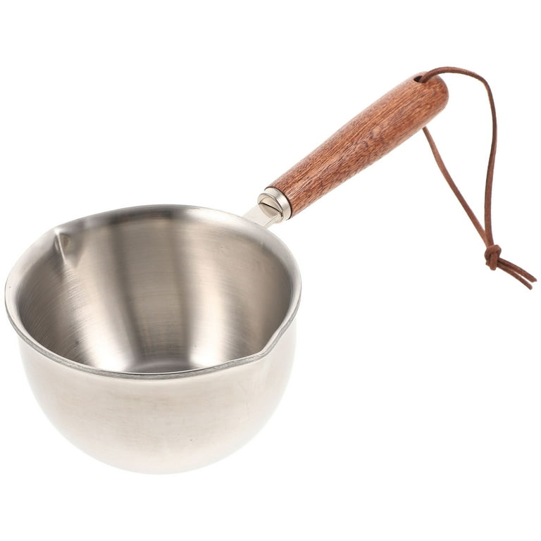 Milk Pan Stainless Steel Milk Pot with Double Sided Pouring Lips Household Saucepan, Size: 20X5CM