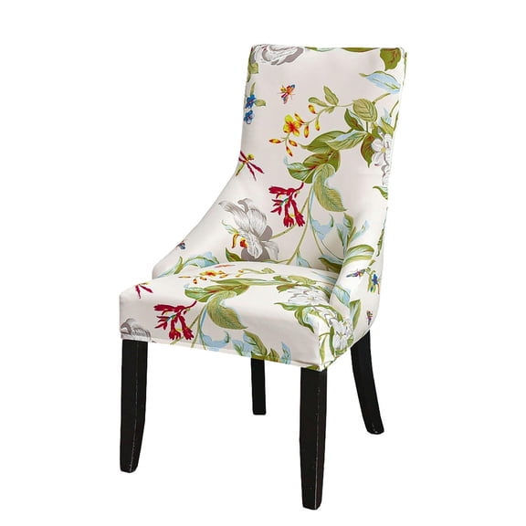 Stretch Wingback Side Chair Slipcover Printed Armless Wingback Chair Cover with Elastic Bottom Sloping Armchair Covers Removable Washable Armchair Covers-1pcs||ao