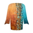 thumbnail image 5 of Dyegold 3/4 Sleeve Shirts For Women Floral Print V Neck Dressy Casual Tunic Tops Vintage Casual Loose Half Sleeve Blouses, 5 of 5