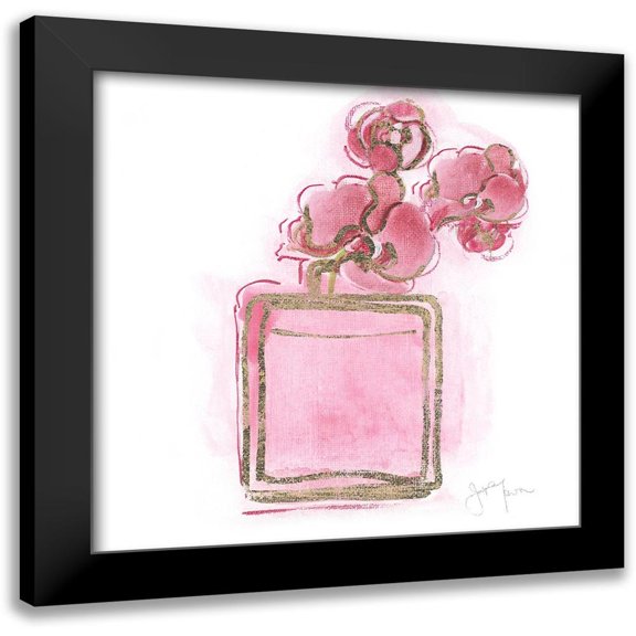 Tava Studios 12x12 Black Modern Framed Museum Art Print Titled - Golden Perfume I