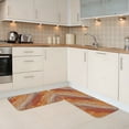 thumbnail image 5 of 2 Pce Crystal Velvet Kitchen Floor Mat Door Mat 47.2×17in Water Absorption And Stain Resistance For Laundry Dining Room Office Sink Orangered Marble_3, 5 of 6