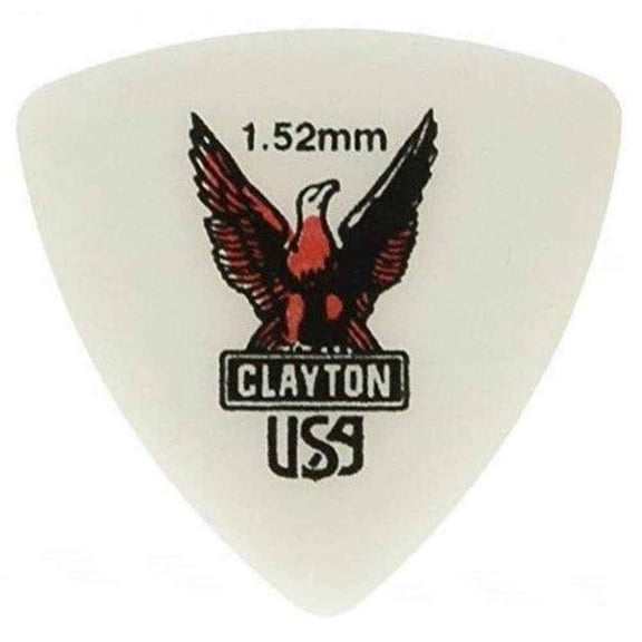 Clayton RT152 Acetal Polymer Rounded Triangle Guitar Picks- 1.52 mm - 72 Pieces