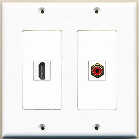 RiteAV - 1 Port HDMI 1 Port RCA Red - Dual Gang Wall Plate