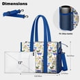 thumbnail image 5 of Teacher Tote Bag,Colorful Cartoon Dinosaurs SeaCreatures Pattern Teacher Utility Tote Bag,Large Work Tote Bags for Women with Multiple Pockets,Top Zipper Closure,13.8x10.6x6.7 Inch, 5 of 5