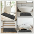 thumbnail image 3 of Yujoon Super Soft Chenille Bathroom Rug Non-Slip Absorbent Machine Washable Bath Mat, 24"x70", Dark Grey, 3 of 8