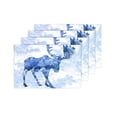 thumbnail image 4 of MKHERT Beautiful Winter Landscape with Blue Moose Deer Silhouette Placemats Table Mats for Dining Room Kitchen Table Decoration 12x18 inch,Set of 4, 4 of 4