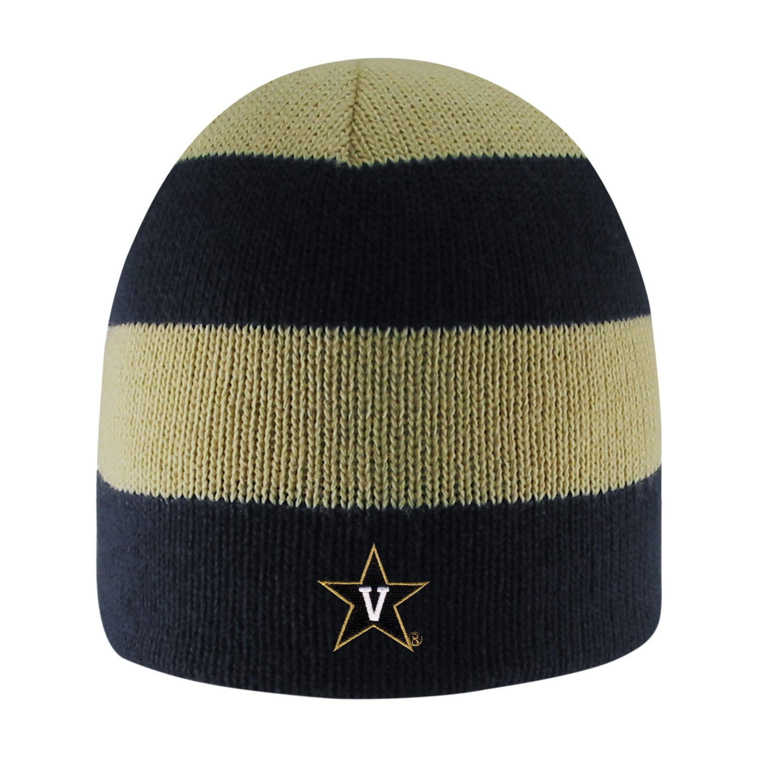 Vanderbilt University Rugby Striped Knit Beanie by Logo Fit