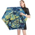 thumbnail image 4 of Body Builder Van Gogh Style Umbrella Golf Manual 5 Fold Small Lightweight,Parasol 70s Adult Unisex,Wufeuw, 4 of 5