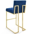 thumbnail image 4 of Bar Stool Chair Barstool, Set of 2, Velvet, Metal Steel, Gold Blue Navy, Modern Contemporary Urban Design, Bar Pub Cafe Bistro Hotel Restaurant Hospitality, 4 of 4