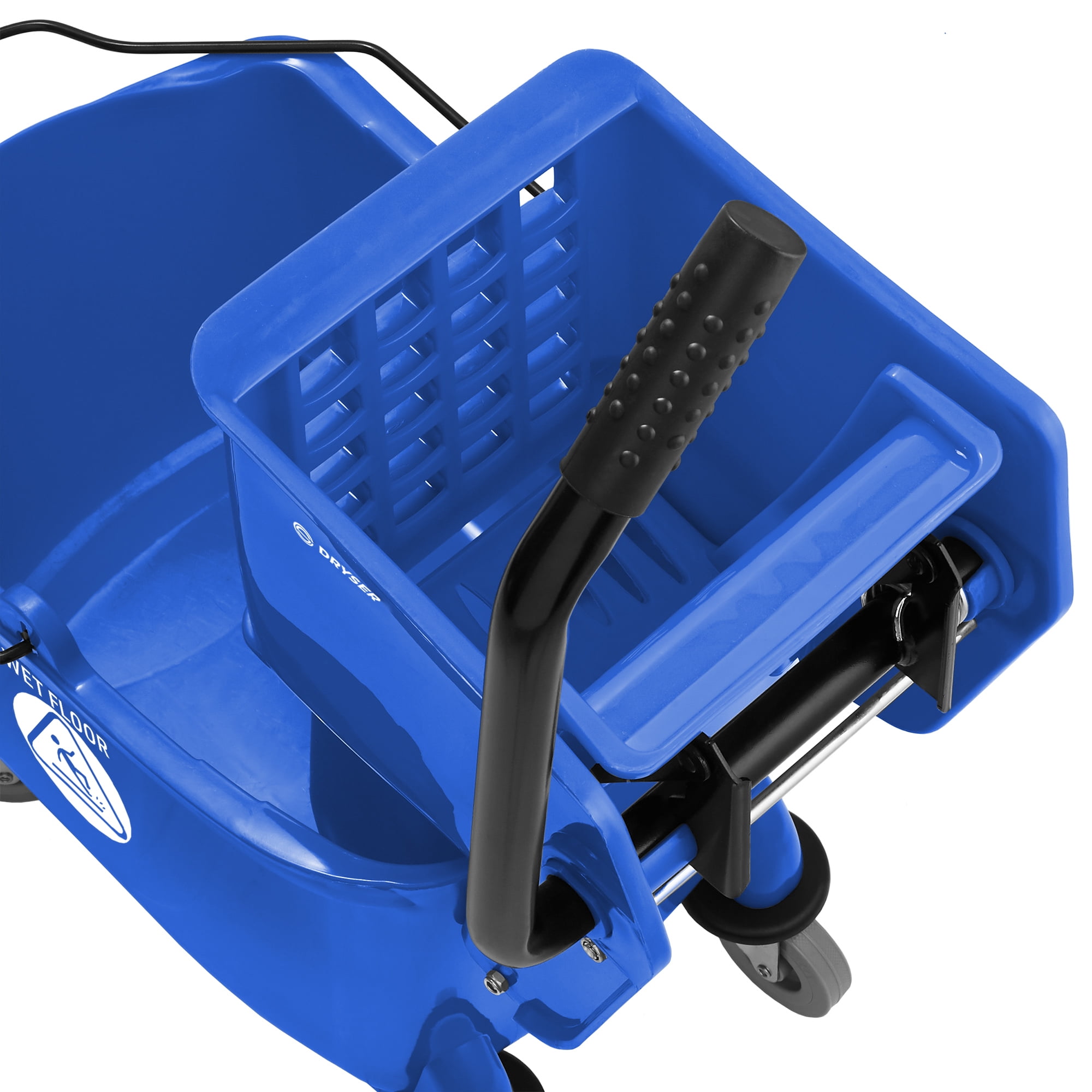 Dryser Commercial Mop Bucket with Side Press Wringer, 26 Quart, Blue