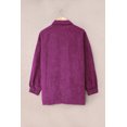 thumbnail image 2 of ABPHQTO Abrigo camisero de pana morado de manga larga con botones para mujer, 2 of 5
