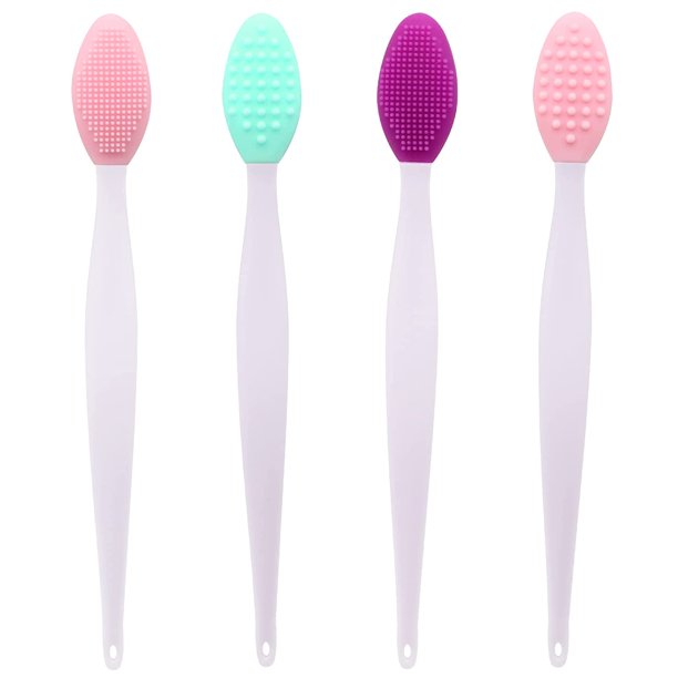 Lip Scrub Brush,2 in 1 DoubleSided Silicone Exfoliating Lip Brush Tool