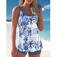 thumbnail image 4 of Women Two Piece Tankini Swimsuit Tummy Control Long Torso Top and High Waisted Boyshorts Bathing Suits, 4 of 6