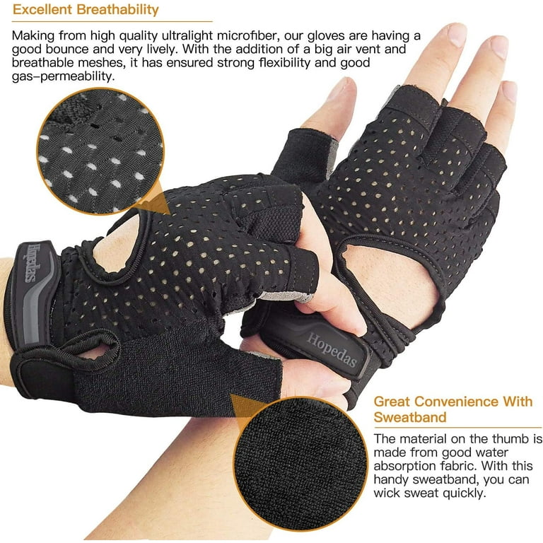 Workout Gloves Weight Lifting Gloves Palm Support Protection for Men Women Exercise Gloves Sports for Training Fitness Gym Black