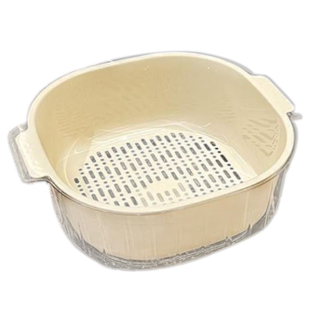 Cesta para lavar frutas y verduras, colador de doble capa, escurridor de frutas para cocina. grande