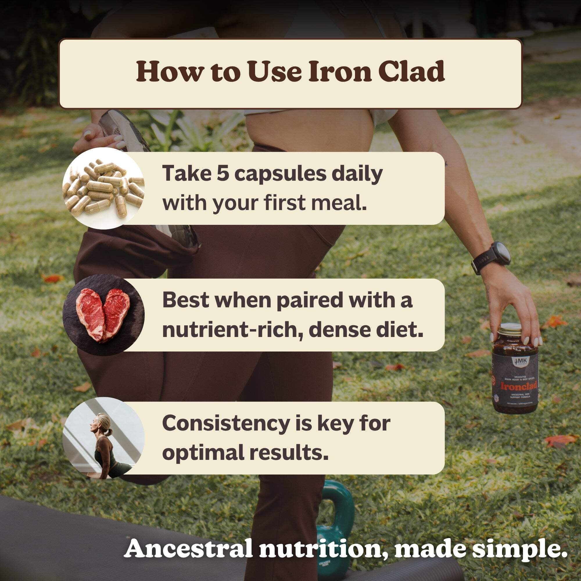 Ironclad - Bison Heart & Beef Liver Iron Support Supplement
