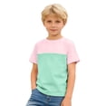 thumbnail image 5 of Boy T Shirts Short Sleeve Crew Neck Color Block Casual Tops Tees Summer Tops for Boys 8-9 Years, 5 of 5