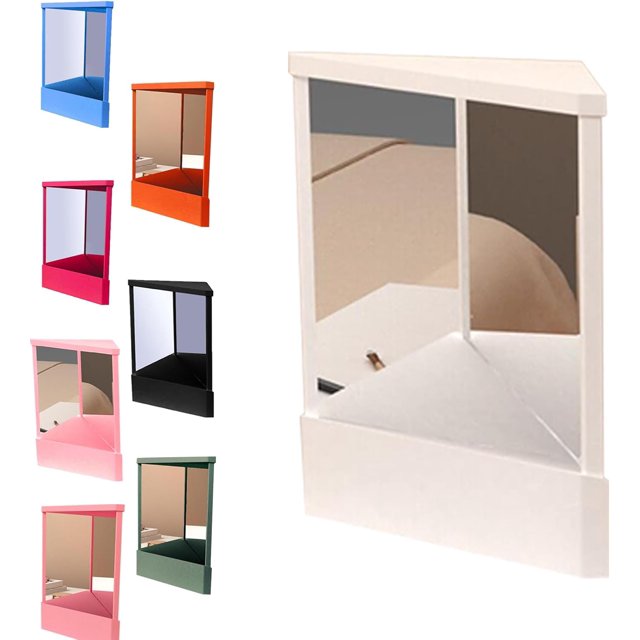 Miroir Non Réversible, Réflexion Véritable, Miroir Cosmétique Debout, Miroir de Bureau pour Coiffeuse (Blanc, Petit)