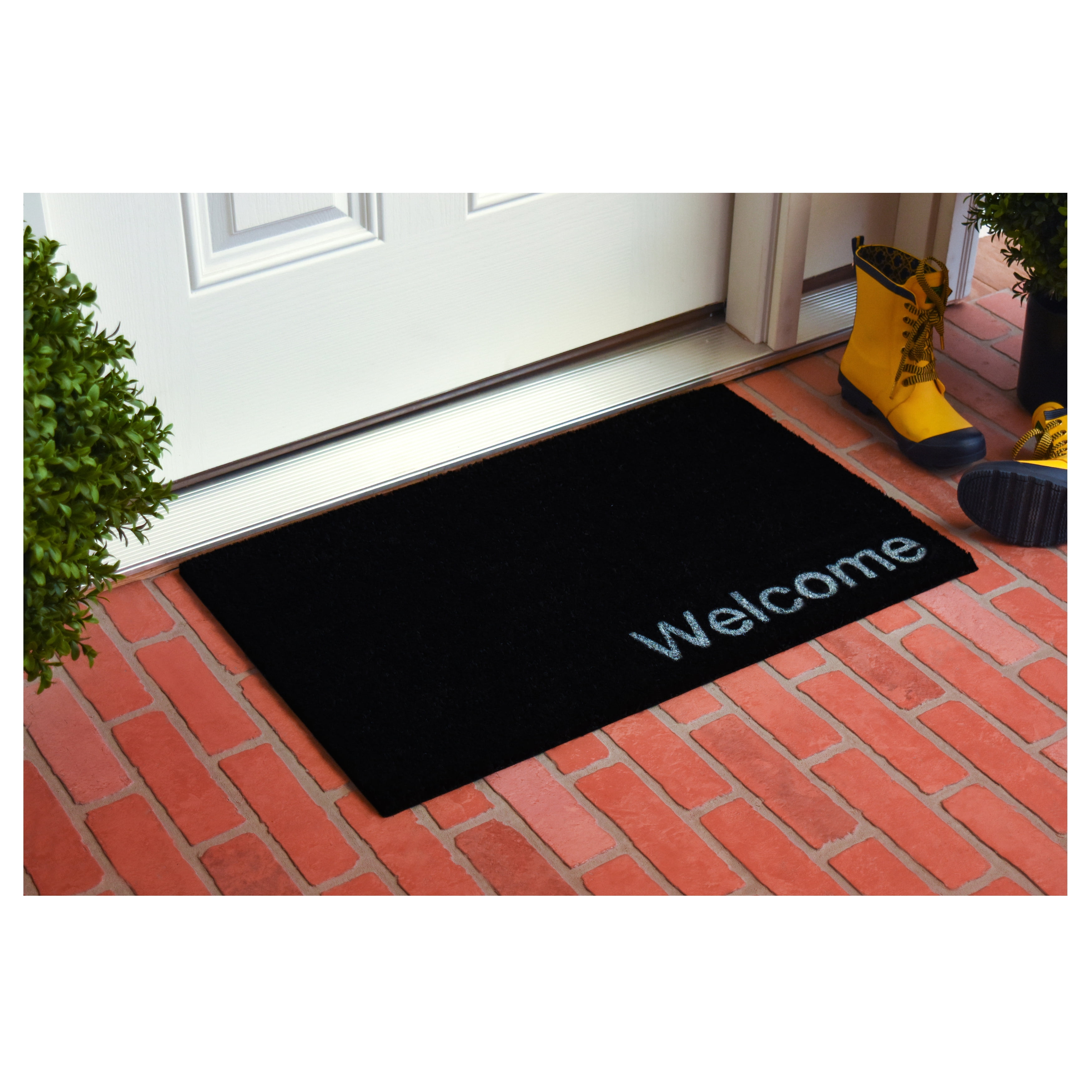 Collins Black Pastel Welcome Doormat,17" x 29"
