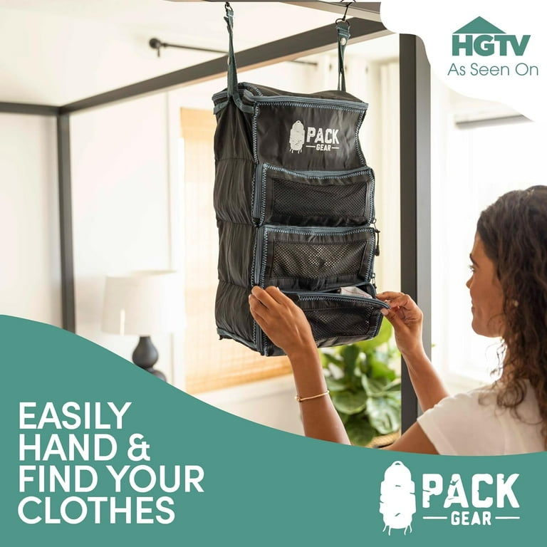 Hanging Suitcase Organizer Travel Essential Foldable Packing Cubes Pack Large or Carry On Luggage Shelf Clothing Organizer for Closet Black Walmart