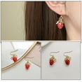 thumbnail image 3 of Houderco 1Par Aretes Colgantes Fresa En Aleación Para Mujer Con, 3 of 8