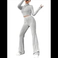 thumbnail image 3 of Conjunto de Pijama de Larga para Mujer, Conjunto de Pijama Informal de 2 Piezas, Ropa de Dormir de Otoño Gris L, 3 of 9
